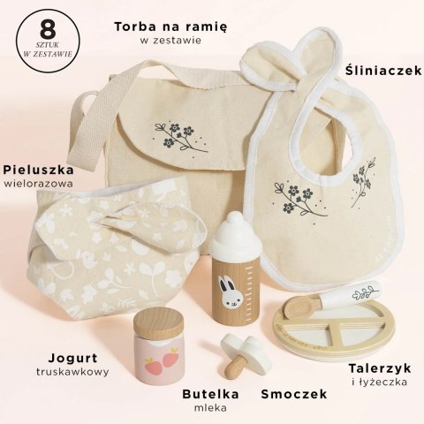 Drewniany zestaw do karmienia lalek, zabawa lalkami, dla dzieci, Le Toy Van Le Toy Van