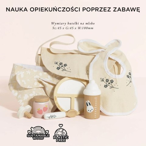 Drewniany zestaw do karmienia lalek, zabawa lalkami, dla dzieci, Le Toy Van Le Toy Van