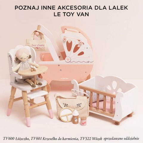 Drewniany zestaw do karmienia lalek, zabawa lalkami, dla dzieci, Le Toy Van Le Toy Van
