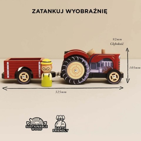 Traktor Drewniany z Przyczepą dla Dzieci Zabawka Le Toy Van Le Toy Van