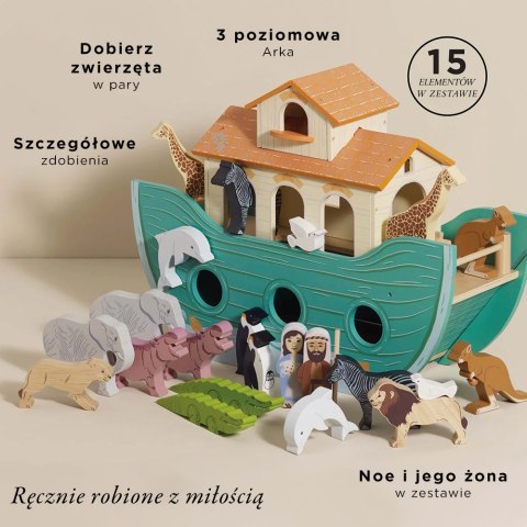 Wielka Arka Noego, zabawka dla dzieci, figurki statek zwierzątka Le Toy Van Le Toy Van