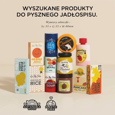 Drewniane artykuły spożywcze zestaw, jedzenie do zabawy, zabawka Le Toy Van Le Toy Van