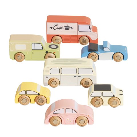 Drewniane samochody vintage zestaw, zabawka dla dzieci, auta Le Toy Van Le Toy Van
