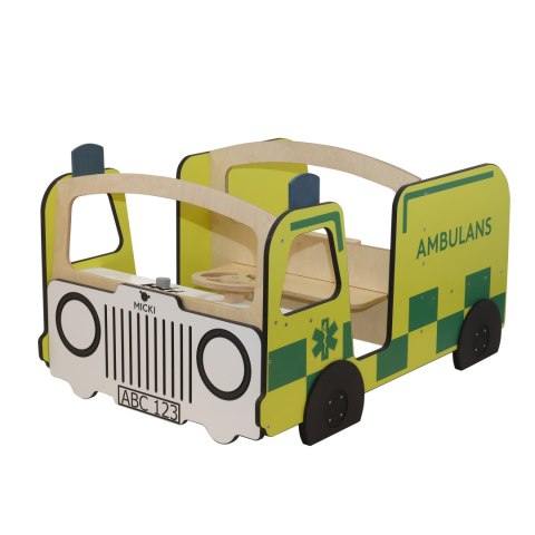 Drewniany ambulans meble dla dzieci wyposażenie auto karetka zabawka Micki MICKI