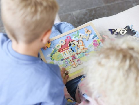 Dwustronna magnetyczna tablica literki i obrazki edukacyjna zabawka Bluey MICKI