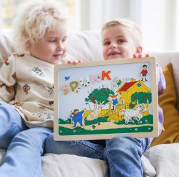 Dwustronna magnetyczna tablica literki i obrazki, edukacyjna zabawka, Pippi MICKI