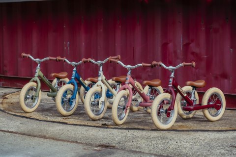 Pierwszy rower biegowy balansujący dziecięcy czerwony dla dzieci Trybike CoandCo