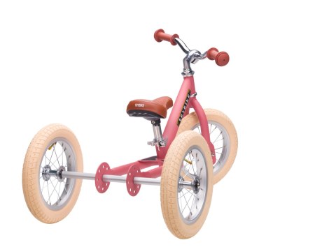 Pierwszy rowerek trójkołowy dziecięcy biegowy 2w1 różowy matowy Trybike CoandCo