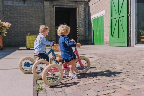 Pierwszy rowerek trójkołowy dziecięcy biegowy 2w1 różowy matowy Trybike CoandCo