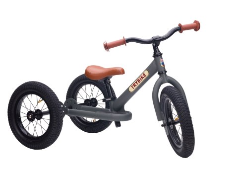 Pierwszy rowerek trójkołowy dziecięcy biegowy 2w1 szary matowy Trybike CoandCo