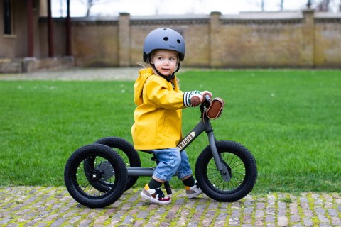Pierwszy rowerek trójkołowy dziecięcy biegowy 2w1 szary matowy Trybike CoandCo