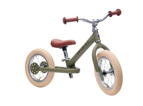 Pierwszy rowerek trójkołowy dziecięcy biegowy 2w1 zielony matowy Trybike CoandCo
