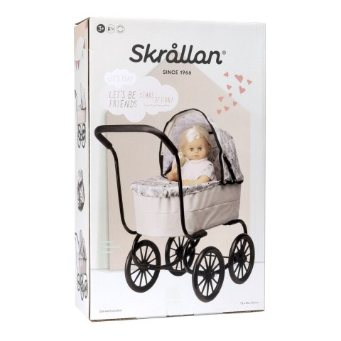 Wózek dla lalek w stylu retro, gondola, zabawa z lalkami, zabawka, Skrallan MICKI