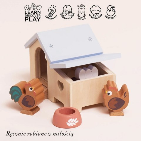 Drewniany kurnik zestaw, mebelki do domku dla lalek, zabawka, Le Toy Van Le Toy Van