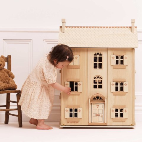 Naturalny drewniany domek dla lalek, zabawka dla dzieci, lalki, Le Toy Van Le Toy Van