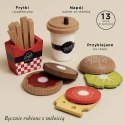 Drewniany zestaw 3w1 hamburger frytki napój, zabawka dla dzieci, Le Toy Van Le Toy Van