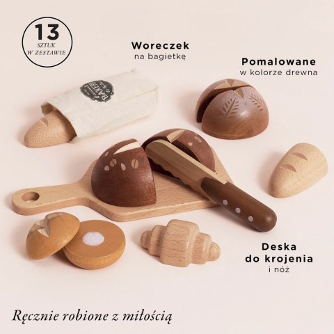 Drewniany zestaw pieczywa z nożem do krojenia, zabawka dzieci Le Toy Van Le Toy Van