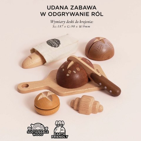 Drewniany zestaw pieczywa z nożem do krojenia, zabawka dzieci Le Toy Van Le Toy Van