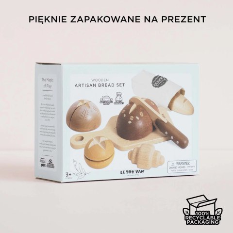 Drewniany zestaw pieczywa z nożem do krojenia, zabawka dzieci Le Toy Van Le Toy Van