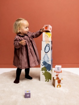 Kolorowe klocki wieża ze zwierzątkami Trixie Baby