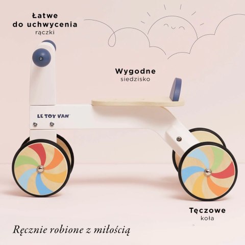 Tęczowy pierwszy jeździk, drewniana zabawka na kołach dla dzieci Le Toy Van Le Toy Van