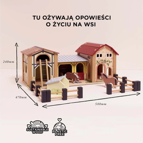 Zestaw drewniana Farma ze zwierzętami traktorem i wyposażeniem Le Toy Van Le Toy Van
