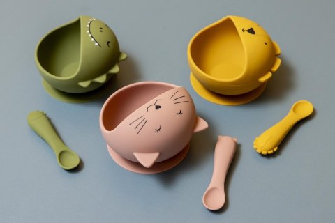 Zestaw do karmienia Miseczka z przyssawką i łyżeczką Lew 4m+ Trixie Baby