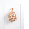 Plecak dziecięcy w kratkę Petit Chou ecru/karmel, lekki Sauthon