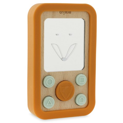 Drewniany silikonowy telefon dla niemowląt - Lis Trixie Baby