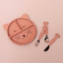 Silikonowy Talerz Trójdzielny z Przyssawką - Kot Trixie Baby