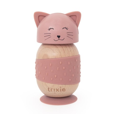 Drewniana silikonowa zabawka do bujania Kot Trixie Baby