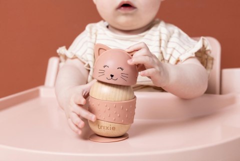 Drewniana silikonowa zabawka do bujania Kot Trixie Baby