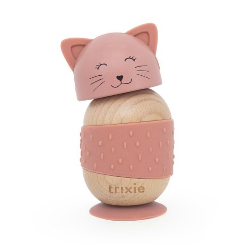Drewniana silikonowa zabawka do bujania Kot Trixie Baby