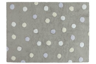 Lorena Canals Dywan bawełniany Topos Tricolor Grey Azul/Blue 120 x 160 cm