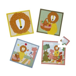 Puzzle Kształtów - Piknik ze Zwierzątkami, 4w1 Trixie Baby