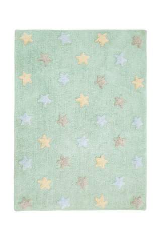 Dywan bawełniany Estrellas Tricolor Soft Mint 120x160 cm Lorena Canals