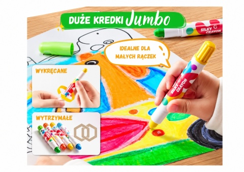 Jarmelo Silky Crayon -kredki żelowe wykręcane 12m+ / 12 kolorów w etui