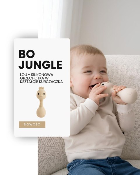 Silikonowa grzechotka sensoryczna kurczak Lou 0+