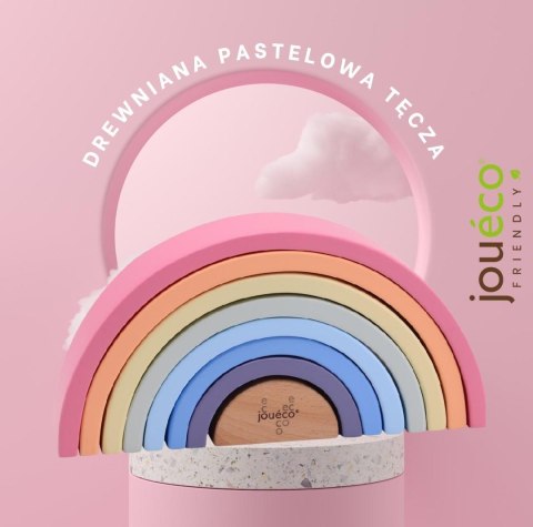 Drewniana pastelowa tęcza JOUECO 8 elem.
