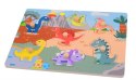 Drewniane puzzle z uchwytami DINO Joueco