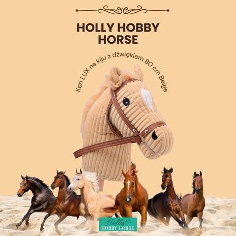 Holly Hobby Horse koń LUX na kiju dźwięk 80cmBeige