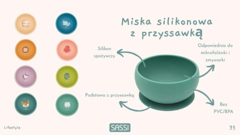 Miska silikonowa z przyssawką Dinozaur SASSI